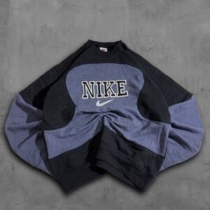 Y2k Hiphop Nike 90s Crewneck Streetwear Rework Style Sweater